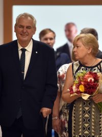 Prezident Miloš Zeman a jihočeská hejtmanka Ivana Stráská (ČSSD) na návštěvě Jihočeského kraje.