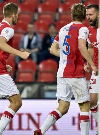 Radost fotbalistů Slavie