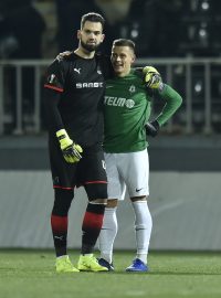 Tomáš Koubek (vlevo) se do Čech vrátil jako brankář Rennes