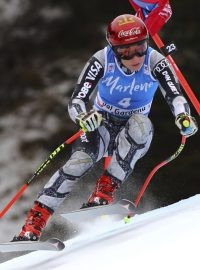 Ester Ledecká na závodě Světového poháru ve Val Gardeně.