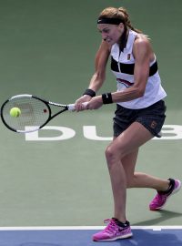 Tenistka Petra Kvitová na turnaji v Dubaji v zápase proti Kateřině Siniakové