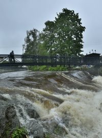 Hladina Smědé v Hejnicích v Jizerských horách