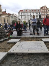 Obnova Mariánského sloupu na Staroměstském náměstí.