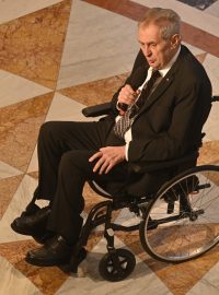 Prezident Miloš Zeman na slavnostním shromáždění v Národním muzeu k 80. výročí operace Anthropoid