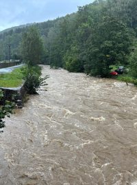 Řeka Úpa v Krkonoších pod Horním Maršovem