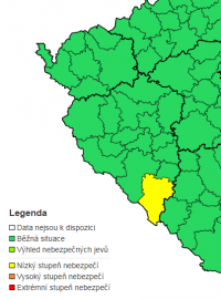 Povodňová výstraha na Šumavě