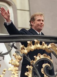 Prezident Václav Havel po svém zvolení prezidentem na Pražském hradě 29. prosince 1989