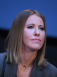 Xenija Sobčaková na tiskové konferenci