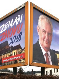 Billboardy z kampaně za znovuzvolení Miloše Zemana roku 2018