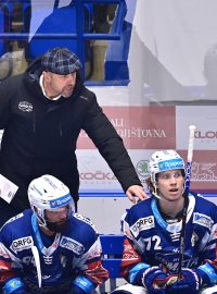 Trenéři hokejové Komety Brno Jaroslav Modrý (vlevo) a Patrik Martinec (vpravo)