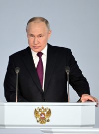 Ruský prezident Vladimir Putin během projevu k ruskému federálnímu shromáždění