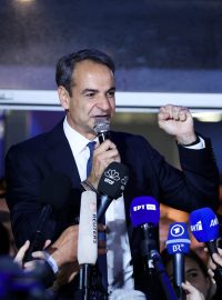 Řecký premiér a předseda strany Nová demokracie Kyriakos Mitsotakis