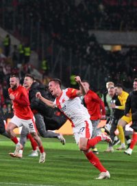 Děkovačka hráčů Slavie