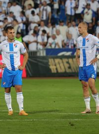 Zklamaní Filip Kubala s Jiřím Klímou po zápase Baníku Ostrava s Kodaní