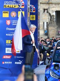 Prezident České republiky Petr Pavel na startu Středočeské rallye