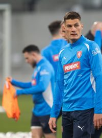 Patrik Schick na reprezentačním tréninku