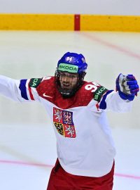 Jakub Lauko slaví gól do sítě německého brankáře