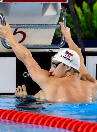 Miroslav Knedla v semifinále na 50 metrů znak
