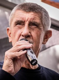 Předseda ANO Andrej Babiš během předvolební kampaně