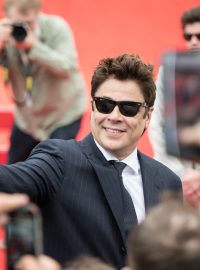 Herec Benicio del Toro červeném koberci hotelu Thermal