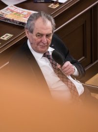 Prezident Miloš Zeman v Poslanecké sněmovně ČR.