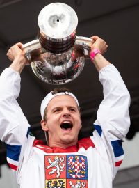 David Kämpf během oslav na Staroměstském náměstí