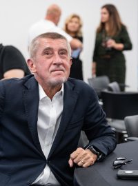 Andrej Babiš a Karel Havlíček na tiskové konferenci ANO