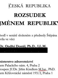 Pražský městský soud ve čtvrtek zrušil čtyři opatření ministerstva zdravotnictví