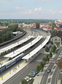 Podoba modernizované železniční stanice Kladno