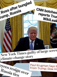 Donald Trump a titulky článků, které zmínil v seznamu udělených anticen.