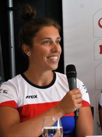 Veslařky Radka Novotníková a Pavlína Flamíková na tiskové konferenci