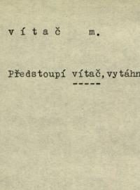 Takto použily slovo vítač Literární noviny v roce 1956. Zachyceno na lístku lexikálního archivu.