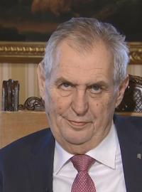 Český prezident Miloš Zeman během vánočního projevu.