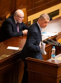 Andrej Babiš (hnutí ANO) ve Sněmovně (21. ledna 2025)